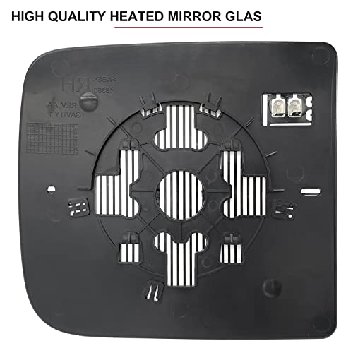 SKARUMMER Driver Left Side Tow Mirror Glass Replacement for 2009-2020 Dodge Ram 1500 2500 3500 4500 5500 Towing Mirrors - Side View Heated Convex Mirror Glass with Rear Holder, Replace 68067727AA - Image 2