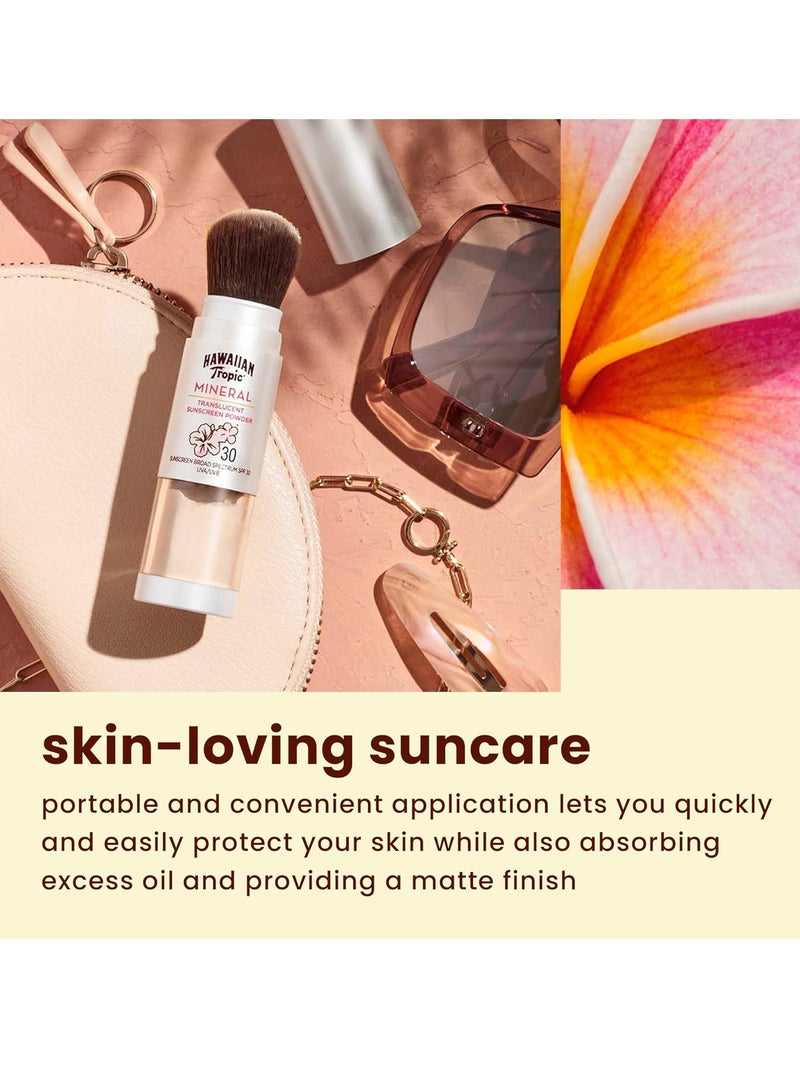Hawaiian Tropic Hawaiian Tropic Mineral Powder Sunscreen Brush SPF 30 | Stocking Stuffers for Adults, Christmas Gifts, Winter Vacation Essentials, SPF Powder Sunscreen for Face, Brush On Sunscreen Powder, 0.15oz - Image 2