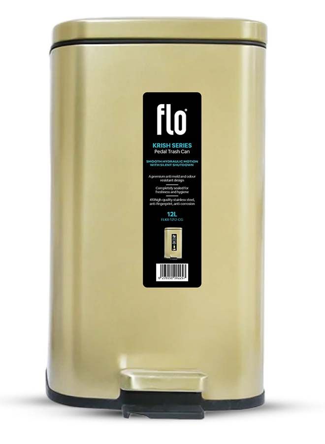 سلة مهملات - كريش ذهبي شامبانيا 12 لتر