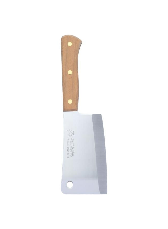 Alsaif Stainless Steel Cleaver 6 Inches Wooden Handle Wooden - Image 2