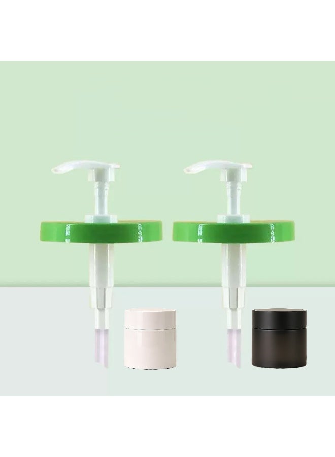مضخة توزيع لكريم الترطيب Cetaphil (الكريم غير مرفق)، 2 رأس مضخة متوافقة مع عبوات إعادة التعبئة الكبيرة سعة 453 جرام، تصميم مانع للتسرب، 2 عبوات سفر قابلة لإعادة التعبئة (أسود/أبيض) - Image 5