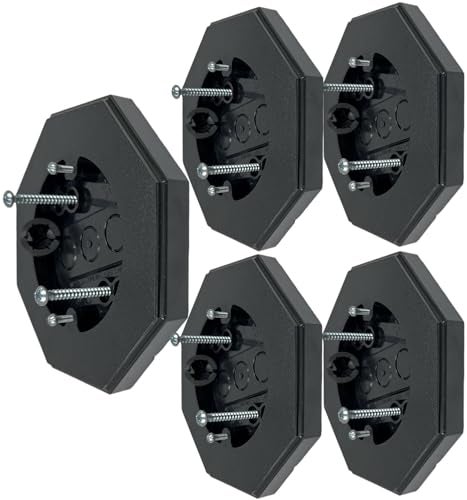 iMBAPrice 8161BK5 Black Siding Mounting Kit 5 Pack Mounting Block with Builtin Electrical Box for Flat Surfaces Vertical Outdoor Light Fixture Mount - Image 1