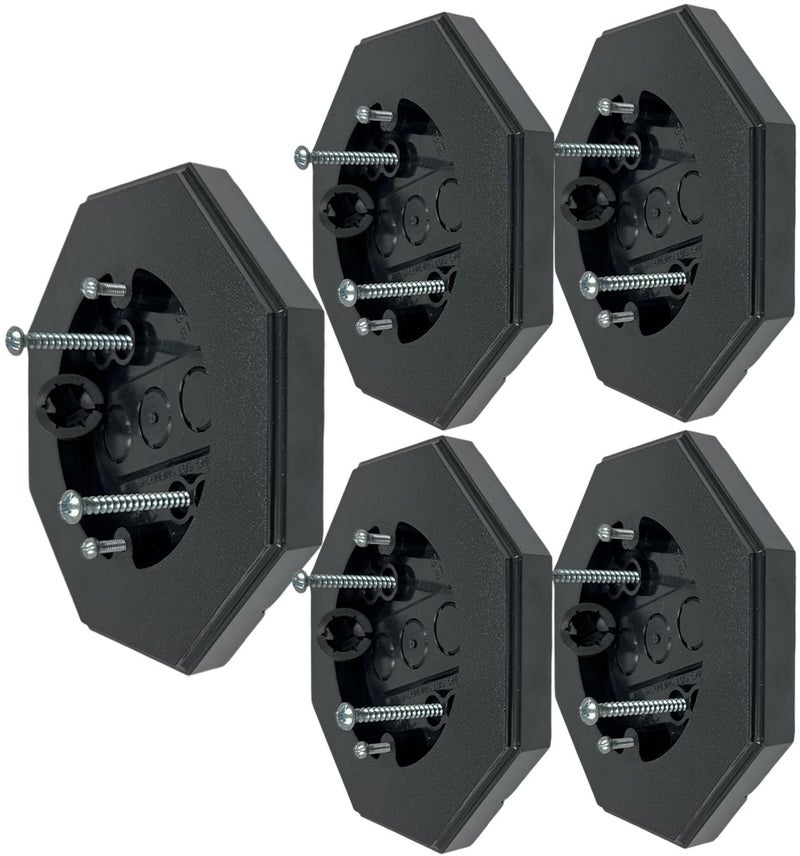 iMBAPrice 8161BK5 Black Siding Mounting Kit 5 Pack Mounting Block with Builtin Electrical Box for Flat Surfaces Vertical Outdoor Light Fixture Mount - Image 2