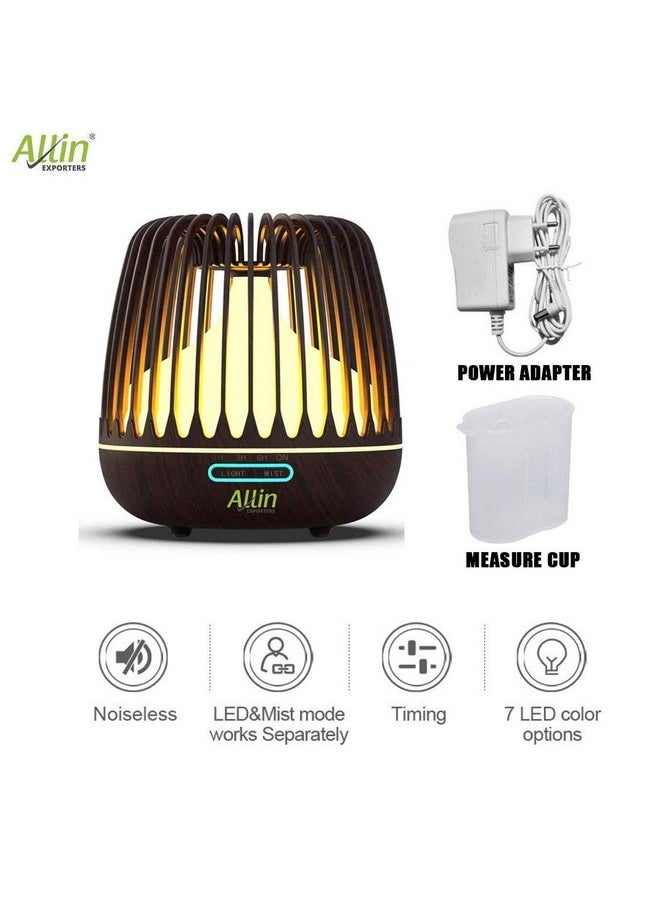 Allin Exporters Allin Exporters DT-506H Aromatherapy Diffuser Essential Oil 4 in 1 to Purify, Ionize, Humidify & Spread Aroma Ultrasonic Humidifier Cool Mist with 7 Color Changing LED Lights (500ml, Dark Wood)  - Image 3