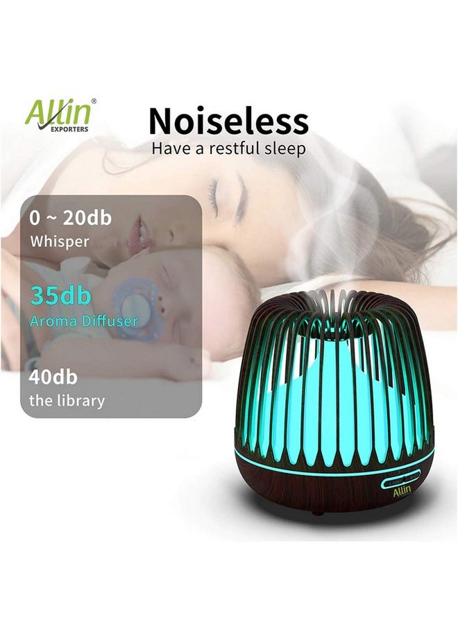 Allin Exporters Allin Exporters DT-506H Aromatherapy Diffuser Essential Oil 4 in 1 to Purify, Ionize, Humidify & Spread Aroma Ultrasonic Humidifier Cool Mist with 7 Color Changing LED Lights (500ml, Dark Wood)  - Image 2