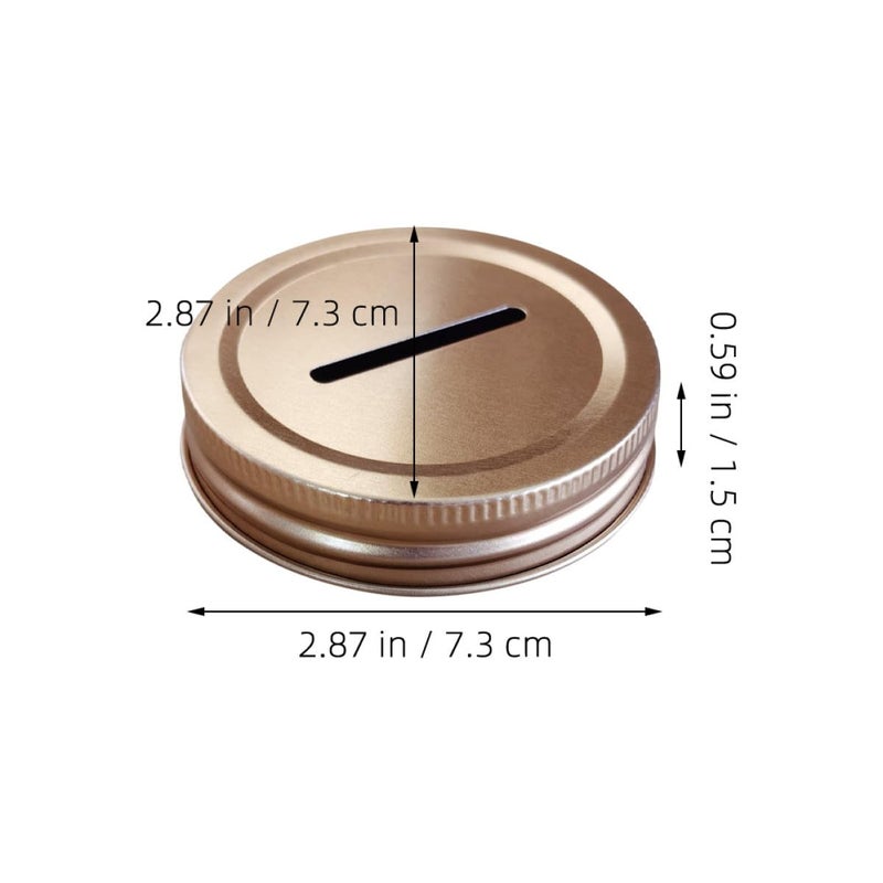 Light Gold 70mm Mason Jar Lids 12pcs Coin Slot Sealing Covers Leakproof Money Saving Caps - Image 3