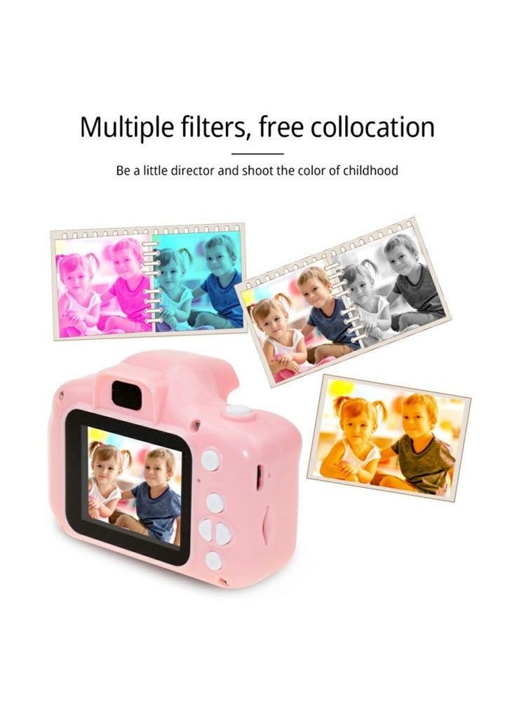 Generic X2 1080P HD Dual Lens Kids Camera Children Video Recorder with 32G TF Card+Card Reader - Pink - Image 3