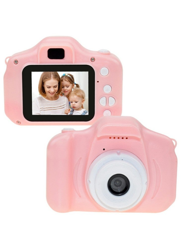 Generic X2 1080P HD Dual Lens Kids Camera Children Video Recorder with 32G TF Card+Card Reader - Pink - Image 1