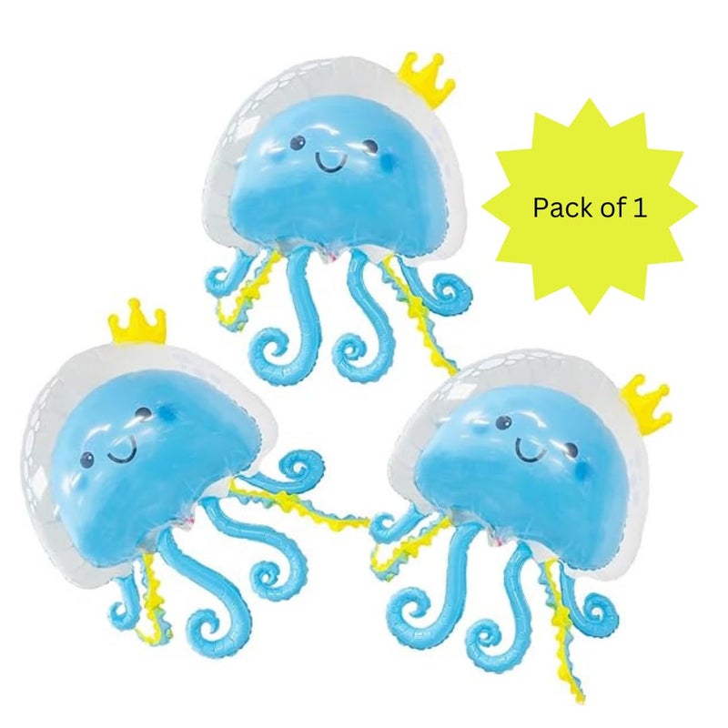 WP WANNA PARTY Wanna Party 36" Jellyfish Balloons Inflatable Jellyfish Octopus Sea Party Decorations,Mermaid Party Decoration,Baby Shower,Theme Party Decorations-Blue - Image 2