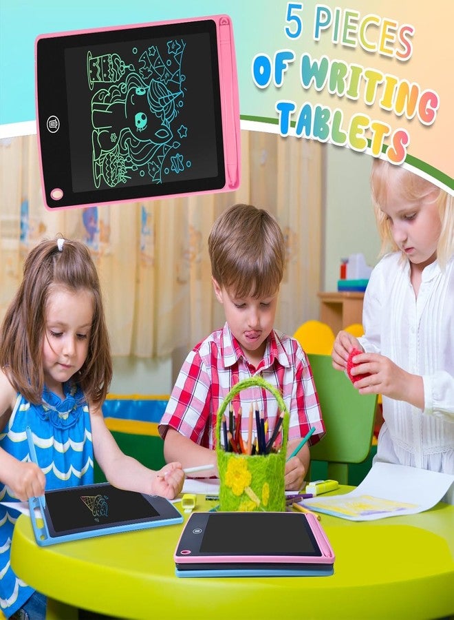سنابترون هدايا سنابترون المميزة لأعياد ميلاد الأطفال: 5 قطع من ألواح الكتابة الملونة LCD للدراسة/الرسم الرقمي، شاشة لوحية للرسم، مناسبة للأطفال من 3 إلى 6 سنوات، لوح سحري في مجموعة، أفضل مجموعة ألواح قابلة للمسح، ألعاب للبنات - Image 3