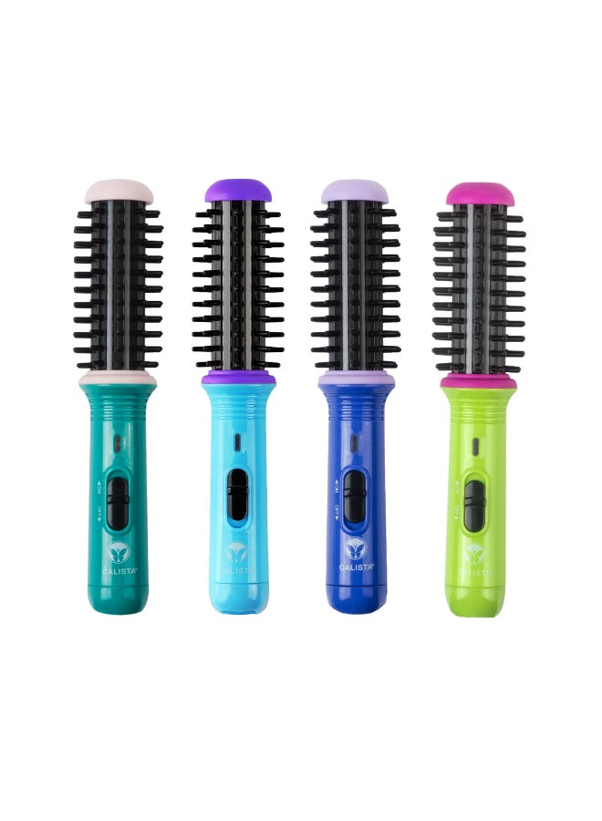 CALISTA GoGo Mini Heated Round Brush Curl TouchUp DeFrizz Smooth and Style Hair with Mini 7 Styling Tool Heats to 365F Perfect Travel Tool Dual Voltage Berry Burst - Image 4