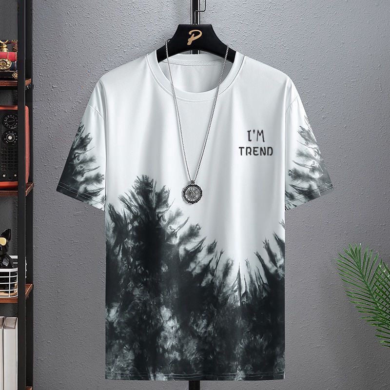 Trendy Printed Short-sleeved T-shirt Summer New Men's Casual Suit Large Size Shorts Sports Outdoor Two-piece Set  - Image 1