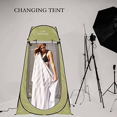 Your Choice Pop Up Privacy Shower Tent - Portable Changing Tent for Camping, Beach & Hiking - 6.2FT Lightweight with Carry Bag, Quick Setup & Full Coverage - Green - Image 5
