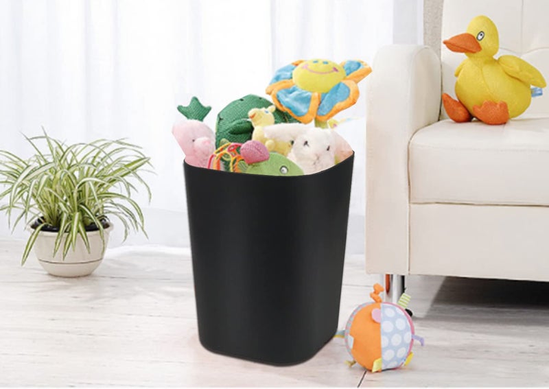Besli 2 Gallon Small Trash Can Garbage Can Wastebasket for Bathroom Bedroom Kitchen Office (Black  2 Pack) - Image 4