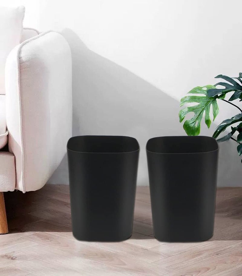 Besli 2 Gallon Small Trash Can Garbage Can Wastebasket for Bathroom Bedroom Kitchen Office (Black  2 Pack) - Image 3