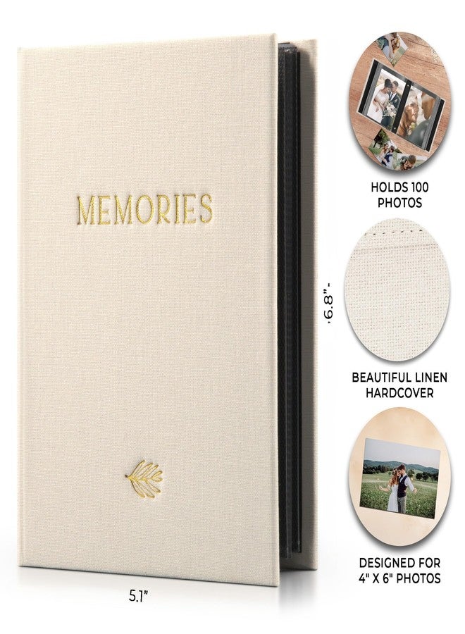 ZICOTO Beautiful Linen Photo Album For 4x6 Photos - Safely Holds Up To 100 Pictures of Unique Memories - The Perfect Large Photo Book To Store All Pictures of Treasured Family, Baby or Wedding Moments - Image 4