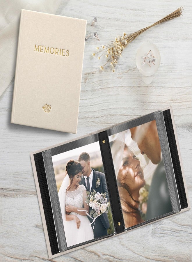 ZICOTO Beautiful Linen Photo Album For 4x6 Photos - Safely Holds Up To 100 Pictures of Unique Memories - The Perfect Large Photo Book To Store All Pictures of Treasured Family, Baby or Wedding Moments - Image 5