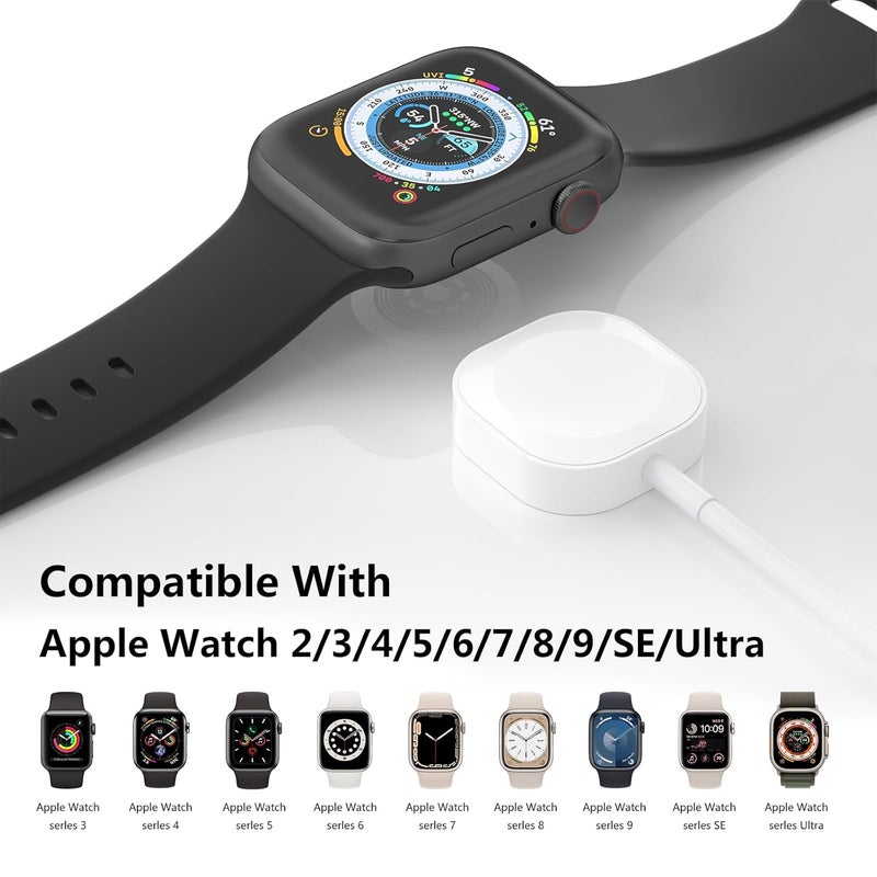 كابل شاحن بطول 1.1 متر لشاحن Apple Watch، كابل شحن سريع USB بطول 100 سم/3.3 قدم متوافق مع سلسلة iWatch Ultra/9/8/7/6/SE/SE2/5/4/3/2/1 (USB C) - Image 3