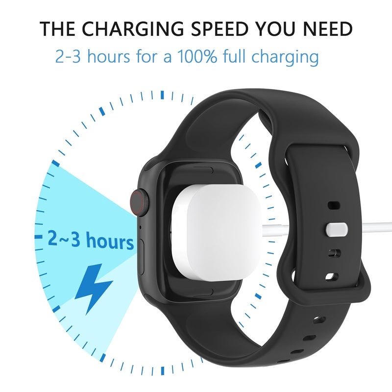 كابل شاحن بطول 1.1 متر لشاحن Apple Watch، كابل شحن سريع USB بطول 100 سم/3.3 قدم متوافق مع سلسلة iWatch Ultra/9/8/7/6/SE/SE2/5/4/3/2/1 (USB C) - Image 4