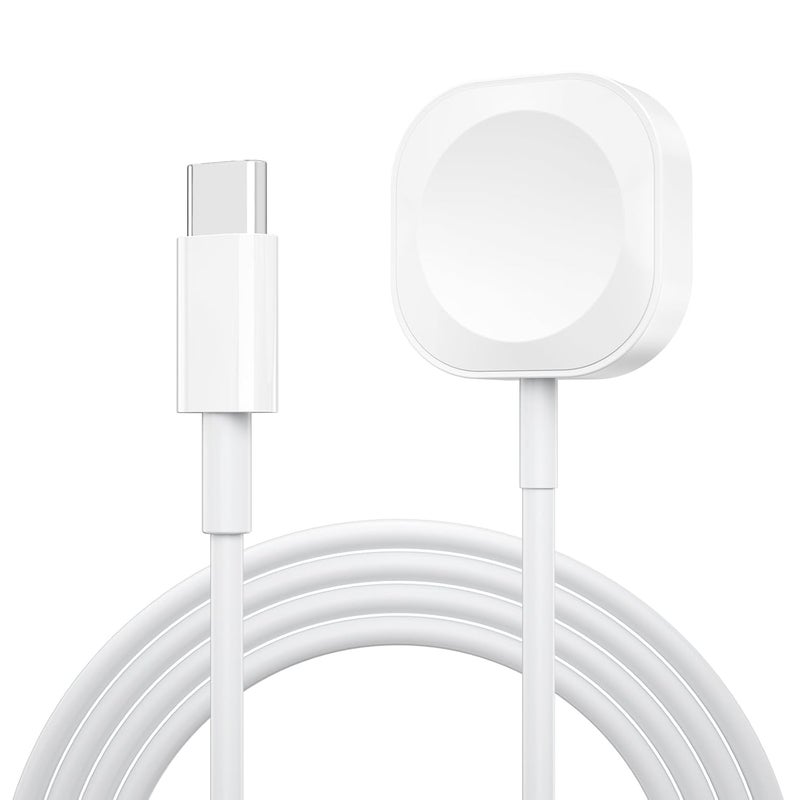 كابل شاحن بطول 1.1 متر لشاحن Apple Watch، كابل شحن سريع USB بطول 100 سم/3.3 قدم متوافق مع سلسلة iWatch Ultra/9/8/7/6/SE/SE2/5/4/3/2/1 (USB C) - Image 1