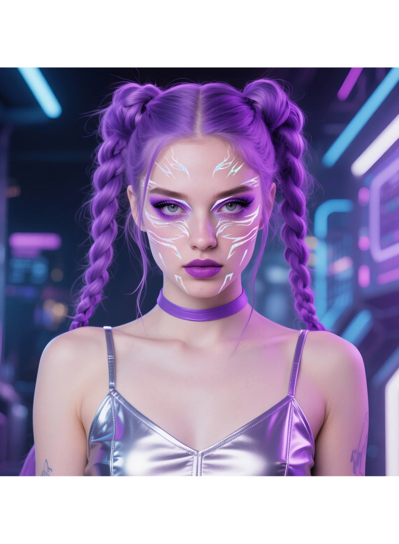 general K-POP Demon Hunters Huntrix Holographic Laser Temporary Tattoos 8 Pack Waterproof Shiny Stickers for Fans Concert Party Favors Gift - Image 3