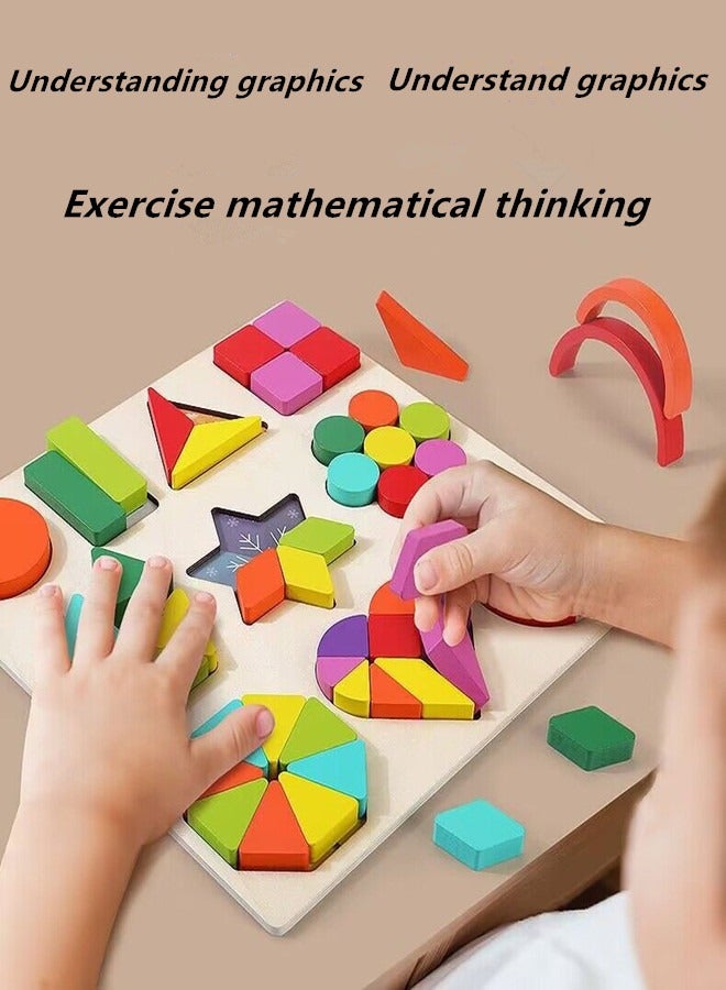 التعرف على الشكل لوحة اللعب اللغز اللعب اللغز الأشكال مطابقة الألعاب الأطفال المبتدئين الأطفال في سن ما قبل المدرسة اللعب - Image 5