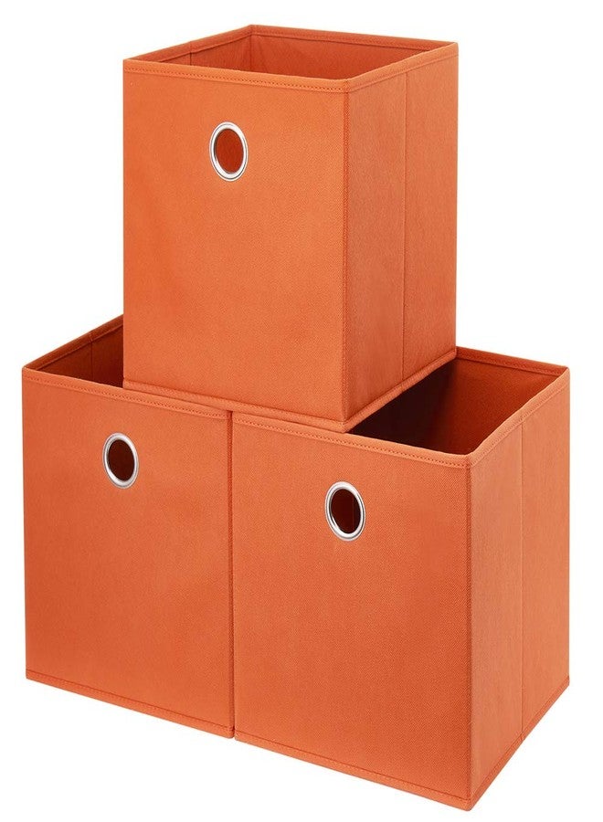 HSDT Orange Storage Cubes Bins 11x11x11 Cubicle Cubes Organizer Baskets Fabric Storage Drawers Foldable Cubes Storage Boxes Collapsible Cubes Inserts Storage for Closet Organizer Shelves ,QY-SC20-3 - Image 1
