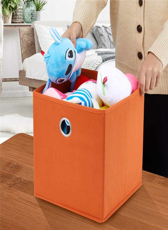 HSDT Orange Storage Cubes Bins 11x11x11 Cubicle Cubes Organizer Baskets Fabric Storage Drawers Foldable Cubes Storage Boxes Collapsible Cubes Inserts Storage for Closet Organizer Shelves ,QY-SC20-3 - Image 2