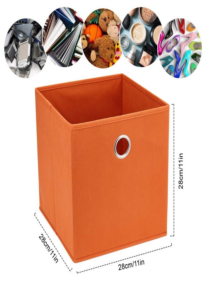 HSDT Orange Storage Cubes Bins 11x11x11 Cubicle Cubes Organizer Baskets Fabric Storage Drawers Foldable Cubes Storage Boxes Collapsible Cubes Inserts Storage for Closet Organizer Shelves ,QY-SC20-3 - Image 4