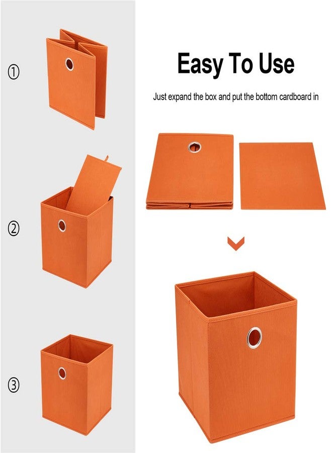 HSDT Orange Storage Cubes Bins 11x11x11 Cubicle Cubes Organizer Baskets Fabric Storage Drawers Foldable Cubes Storage Boxes Collapsible Cubes Inserts Storage for Closet Organizer Shelves ,QY-SC20-3 - Image 5