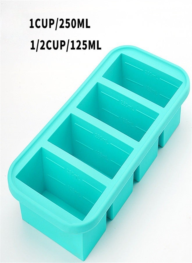 1 Cup Silicone Freezer Tray With Lid Easy Meal Prep Container and Kitchen Storage Solution Silicone Molds for Soup and Food Storage - Image 1