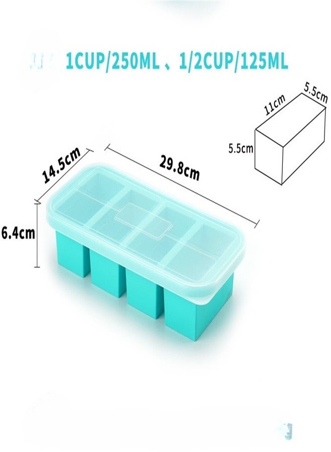 1 Cup Silicone Freezer Tray With Lid Easy Meal Prep Container and Kitchen Storage Solution Silicone Molds for Soup and Food Storage - Image 4