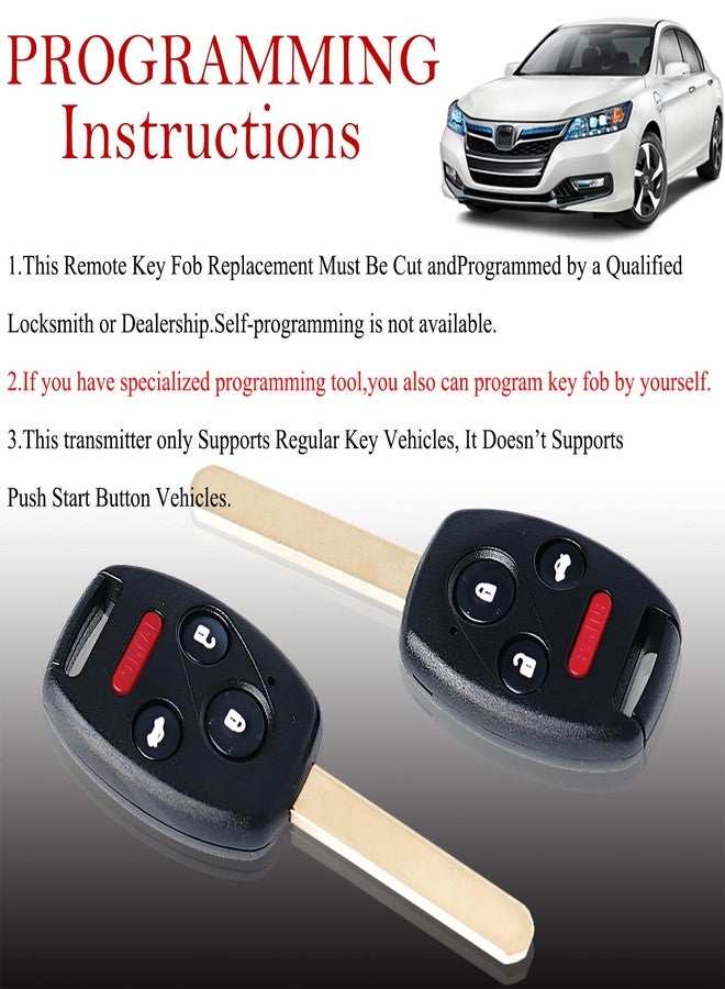 MechanMagic Key Fob Remote Replacement Fits for Honda Pilot 2009 2010 2011 2012 2013 2014 2015/ Accord Sedan 2008-2012 KR55WK49308 Keyless Entry Remote Control 35118-TA0-A00(Pack of 2) - Image 2