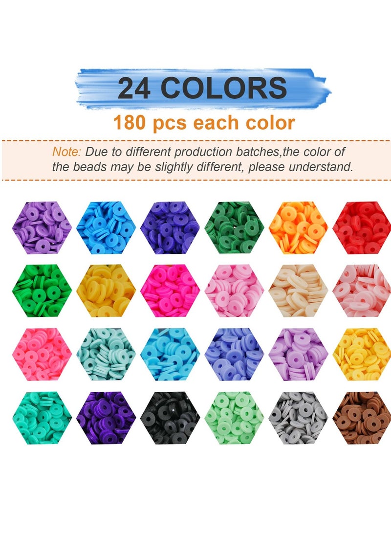 SYOSI - 4848 Pcs Clay Beads Bracelet Making Kit, Jewelry Supplies Small Cheap Craft Set Bracelets Necklace Ring Alphabet Seed Pendants DIY Art - Image 1