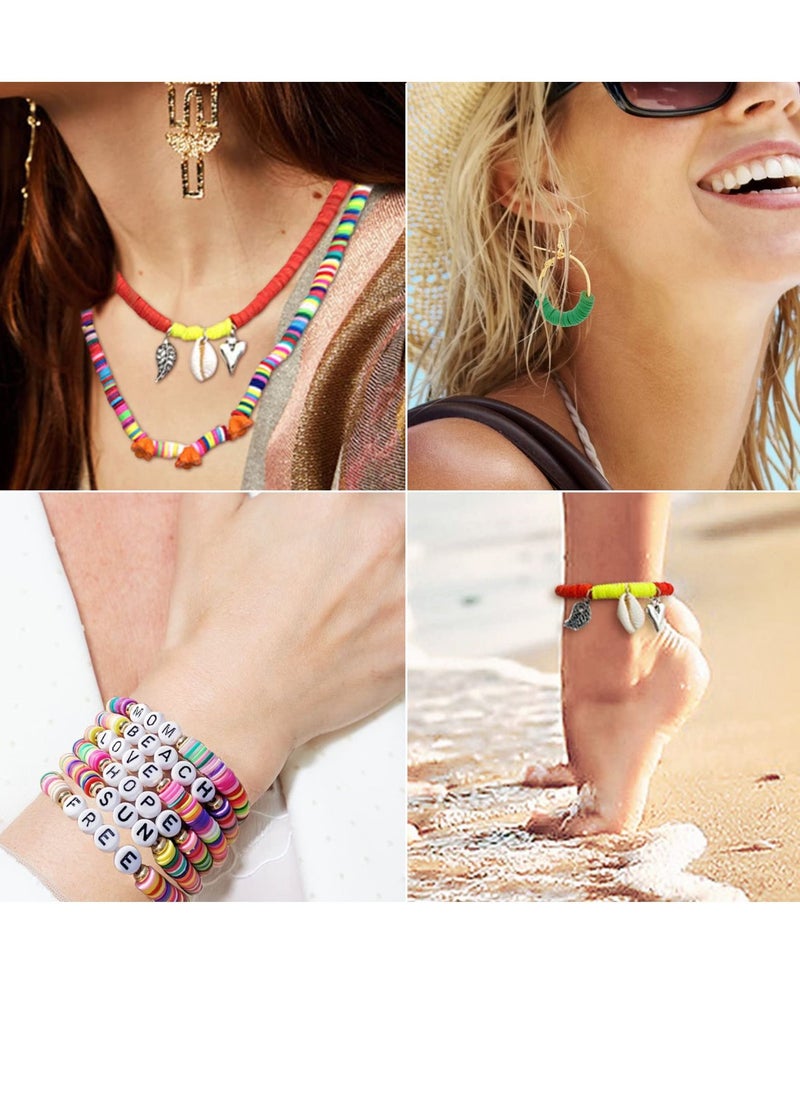 SYOSI - 4848 Pcs Clay Beads Bracelet Making Kit, Jewelry Supplies Small Cheap Craft Set Bracelets Necklace Ring Alphabet Seed Pendants DIY Art - Image 1