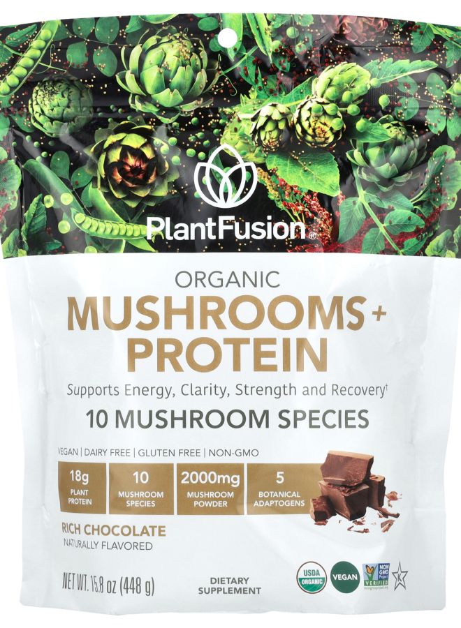 Organic Mushrooms + Protein Rich Chocolate 15.8 oz (448 g)