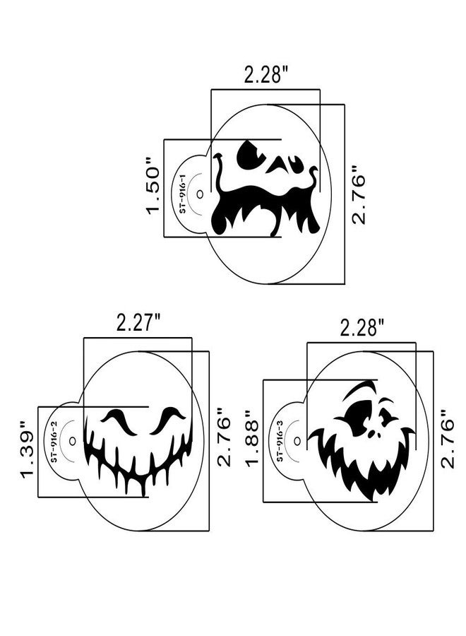 AK ART KITCHENWARE Art Kitchenware 6pcs Happy Halloween Ghost Face Cookie Cake Decoration Stencil Set Cake Decorating Supplies Cookie Mold ST-916 Beige/Semi-Transparent - Image 2