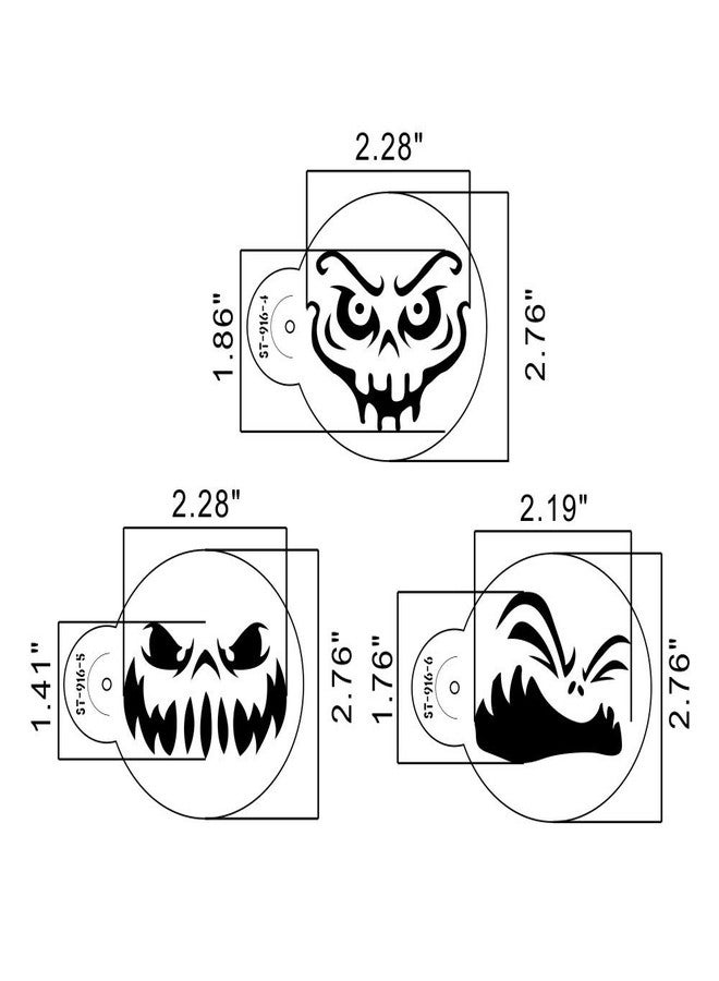 AK ART KITCHENWARE Art Kitchenware 6pcs Happy Halloween Ghost Face Cookie Cake Decoration Stencil Set Cake Decorating Supplies Cookie Mold ST-916 Beige/Semi-Transparent - Image 3