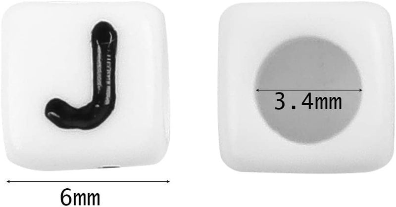 Quefe 1440pcs Acrylic Letter Beads White Cube Sorted Alphabet Beads for Jewelry Making, Bracelets, Necklaces, Key Chains (6 x 6mm) - Image 2