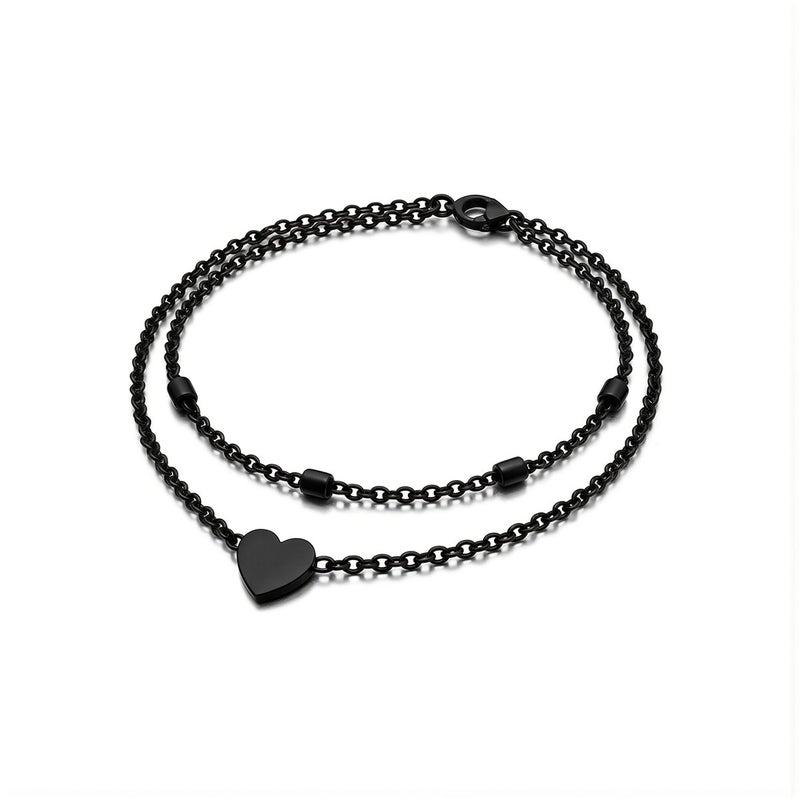 Ultra Light Layered Heart Anklets for Women Portable Travel Easy Carry Ankle Bracelet Jewelry - Image 4