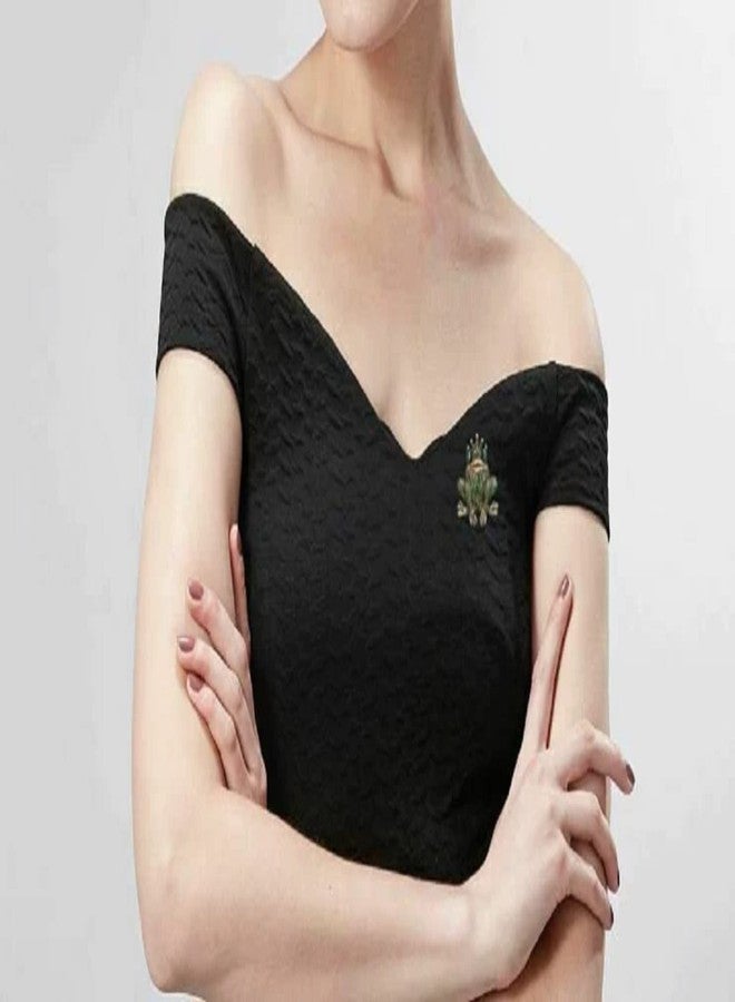 Vientiq Charming Gold-Plated Green Frog Brooch for Unisex - Image 5