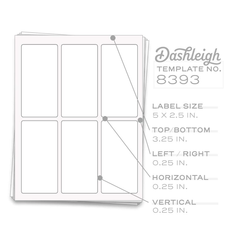 Dashleigh 60 Labels for 4 oz Bottles, 5 x 2.5 inches, Waterproof White Vinyl (5 x 2.5 inches, 60 Labels) - Image 2