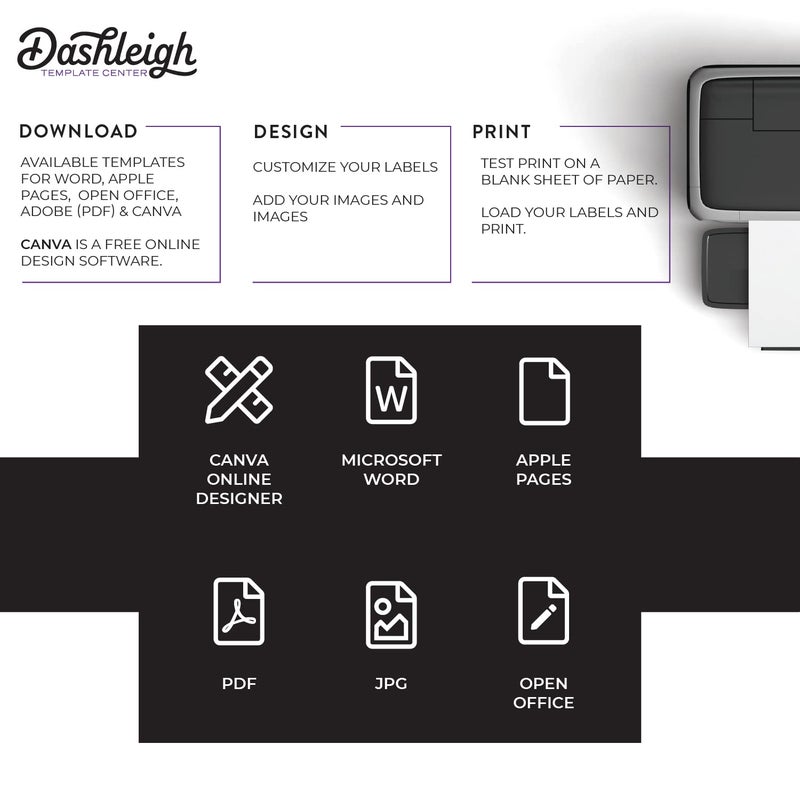 Dashleigh 60 Labels for 4 oz Bottles, 5 x 2.5 inches, Waterproof White Vinyl (5 x 2.5 inches, 60 Labels) - Image 3