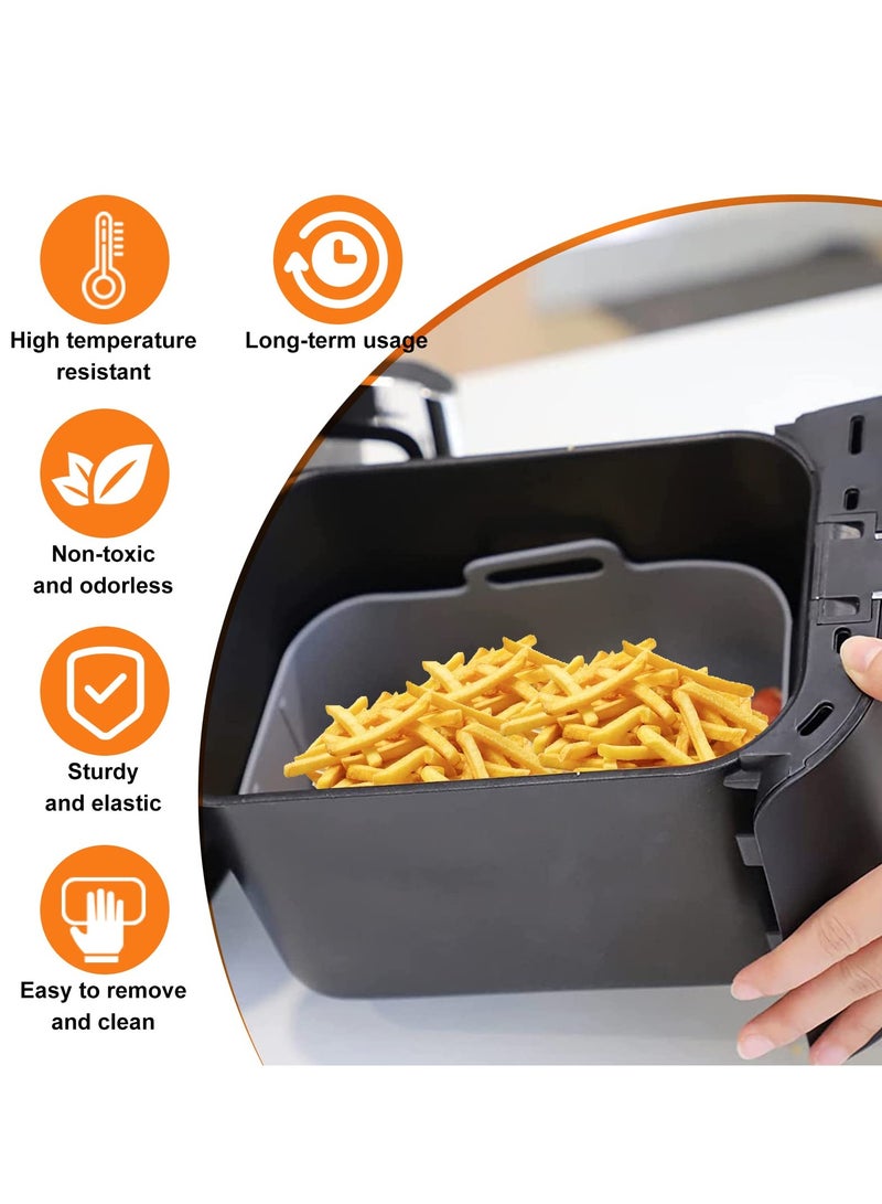 Air Fryer Silicone Pot for Ninja Foodi Dual DZ201 DZ401, 2 Packs Food Grade Reusable NonStick Replacement Silicone Air Fryer Liner Basket Bowl Accessories for Ninja 8 QT Air Fryer, Dishwasher Safe - Image 4