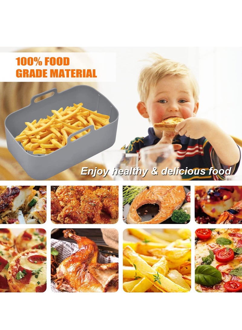 Air Fryer Silicone Pot for Ninja Foodi Dual DZ201 DZ401, 2 Packs Food Grade Reusable NonStick Replacement Silicone Air Fryer Liner Basket Bowl Accessories for Ninja 8 QT Air Fryer, Dishwasher Safe - Image 2
