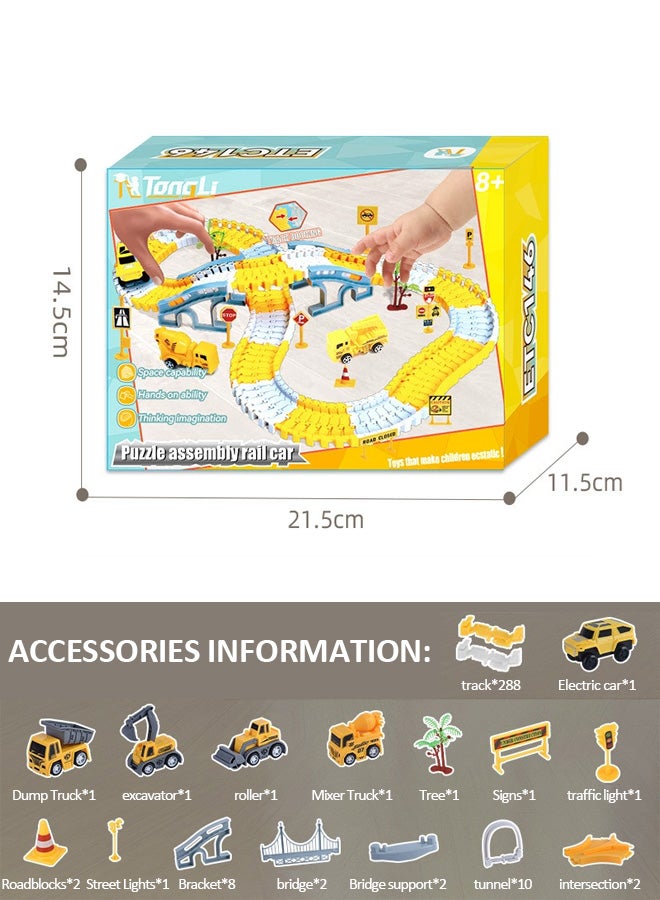 ألعاب بناء سيارات وطرق مرن من اكسين، مكونة من 5 هياكل ومن 324 قطعة للأطفال من سن 3 و4 و5 و6 سنوات، أفضل ألعاب للأولاد والبنات