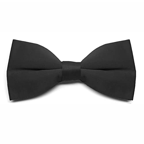 tiemart Men's Pre-Tied Clip-On Bow Tie (Black) - Image 2
