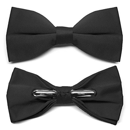 tiemart Men's Pre-Tied Clip-On Bow Tie (Black) - Image 5