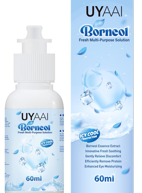 60ML Lens Solution for Contact Lenses with Borneol Fresh Multi-Purpose, Icy Cool Protection