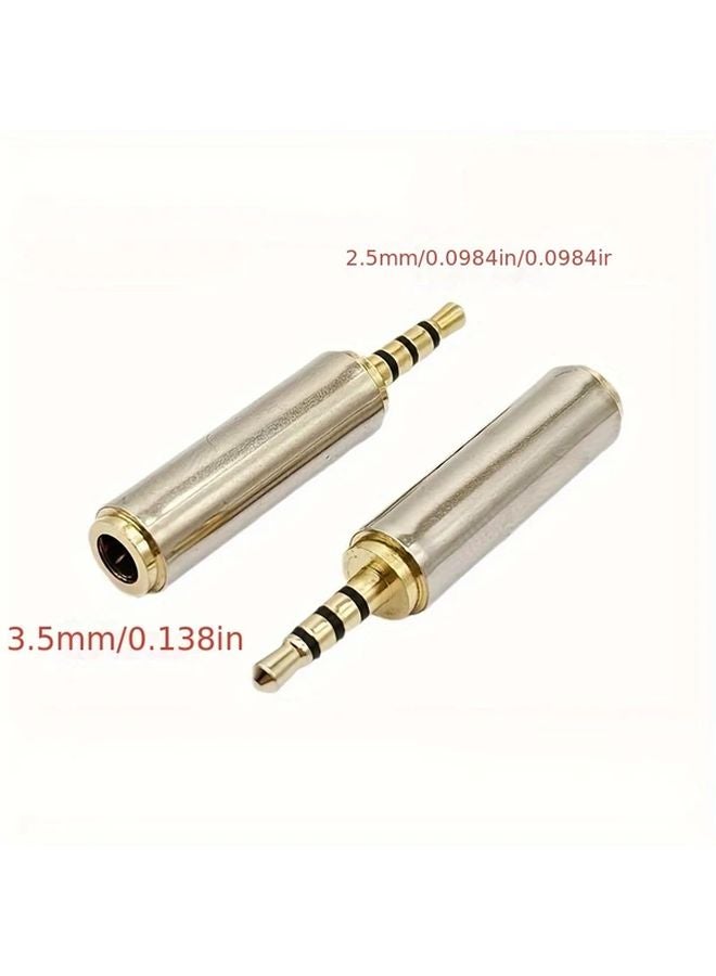 2 5mm Male To 3 5mm Female Audio Connector Headphone Jack Extender Zinc Alloy - Image 2